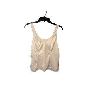 Vassarette Womens Size Medium SLip Cami White Top Lace Trim 17-109 Pullover Tank